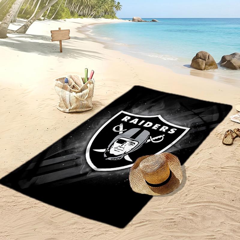 Asciugamano da Spiaggia Stampa Las Vegas Raiders Morbido Portatile Asciugatura Rapida?Asciugamano Asciutto Per Piscina Vacanza Estiva Sport all'Aperto
