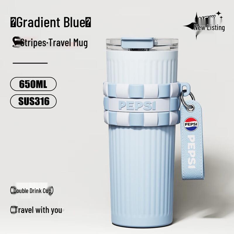 Pepsi Striped 316 SS 650ml Insulated Water Bottle
