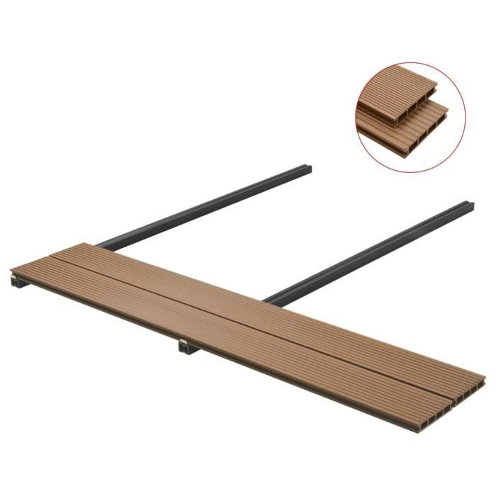 VidaXL Panneaux de terrasse creux et accessoires WPC 10 m² 4 m Teck