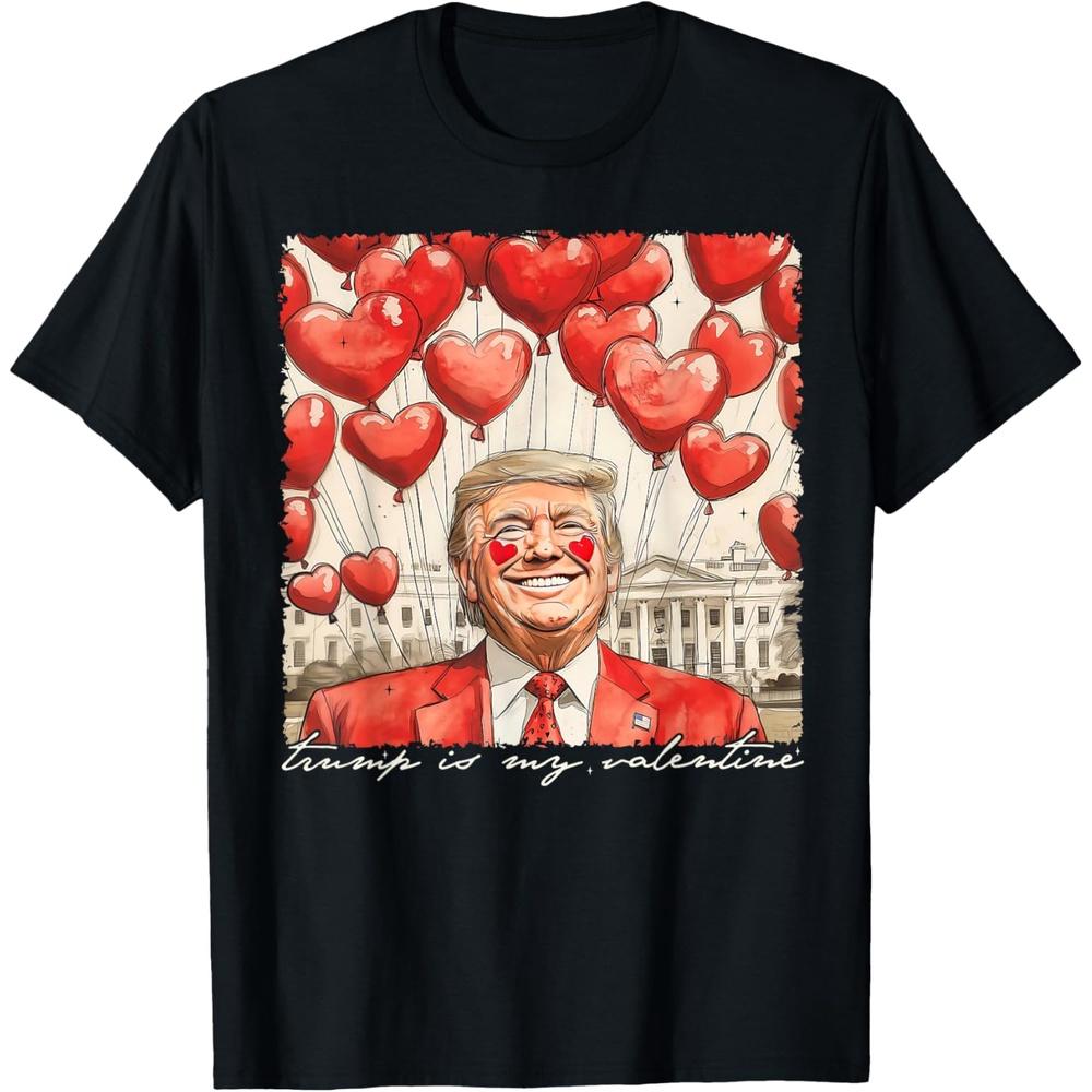 Trump Is My Valentine Happy Valentine s Day Men Women Couple Cotton Men T Shirt M чёрный