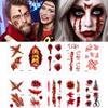 Nálepka s krvavým make-upem na obličej Big Mouth Nálepky s falešným tetováním Halloween Horror Tetování Potřeby pro párty