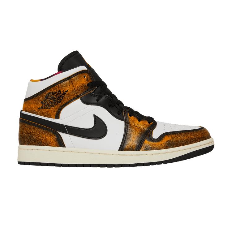 Jordan 1 Mid SE Orange Wear Away 44.5