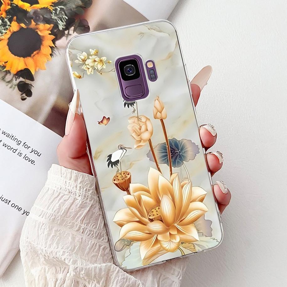 For Samsung Galaxy S9 Case SM-G960F Cover Fashion Flower Soft Slim Back Cover For Samsung S9 Plus S 9 GalaxyS9 S9+ SM-G965F Capa