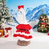 Christmas Goose Outfit Santa Claus Goose Costume Porch Goose Xmas Clothes for 23" Cement or Plastic Geese Lawn Garden Decor