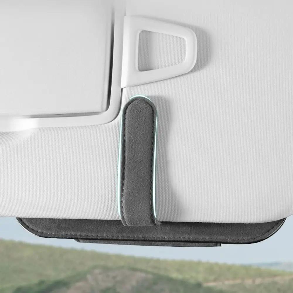 Car Sun Visor Glasses Holder Storage Tools Multi-functional Wear-Resistant Auto Sunglasses Holder Cowhide Car Storage Box Tools