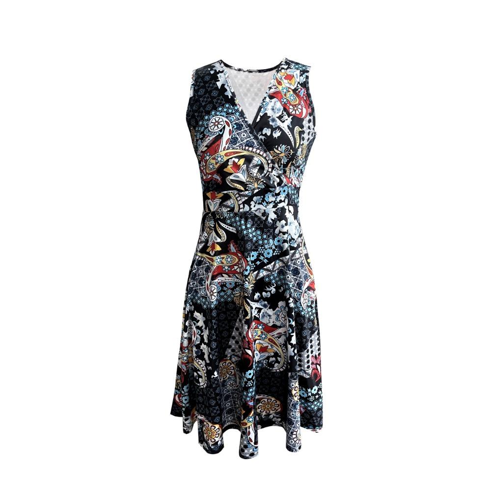 Women's Summer Sleeveless Dress Button Down   Casual Midi Sundress