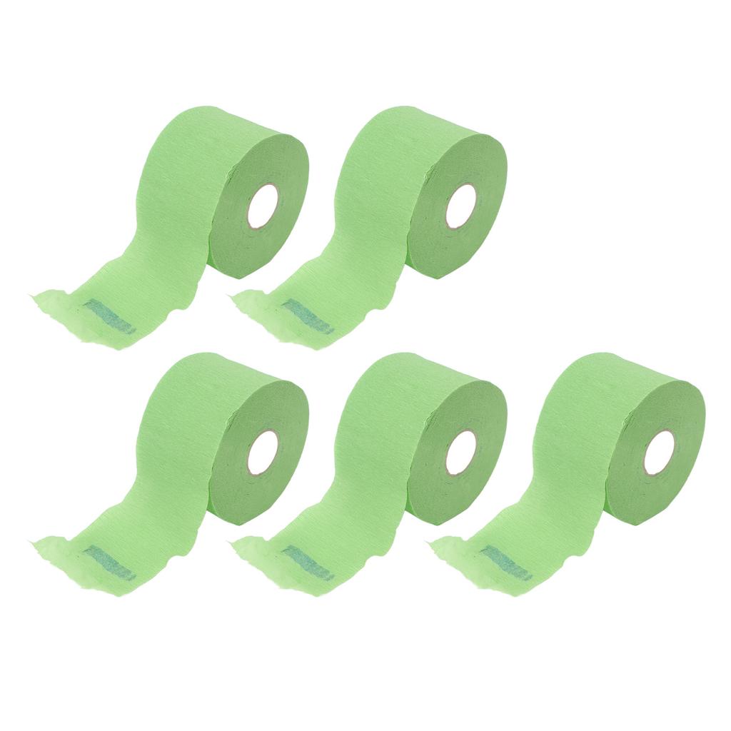 5 Rolls Disposable Barber Paper Neck Strips Self Adhesive Hairdressing Stretchy Wrap for
