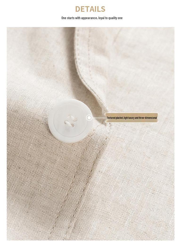 Men's Summer Linen Casual Blazer - Lightweight Suit for Young and Middle-Aged