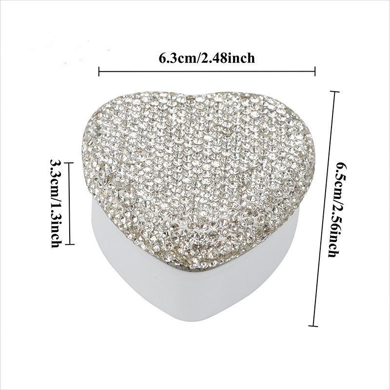Sparkling Metal Tin Box Tinplate Jewelry Necklace Storage Case Heart-Shaped Empty Box Mini Candy Pill Organizer