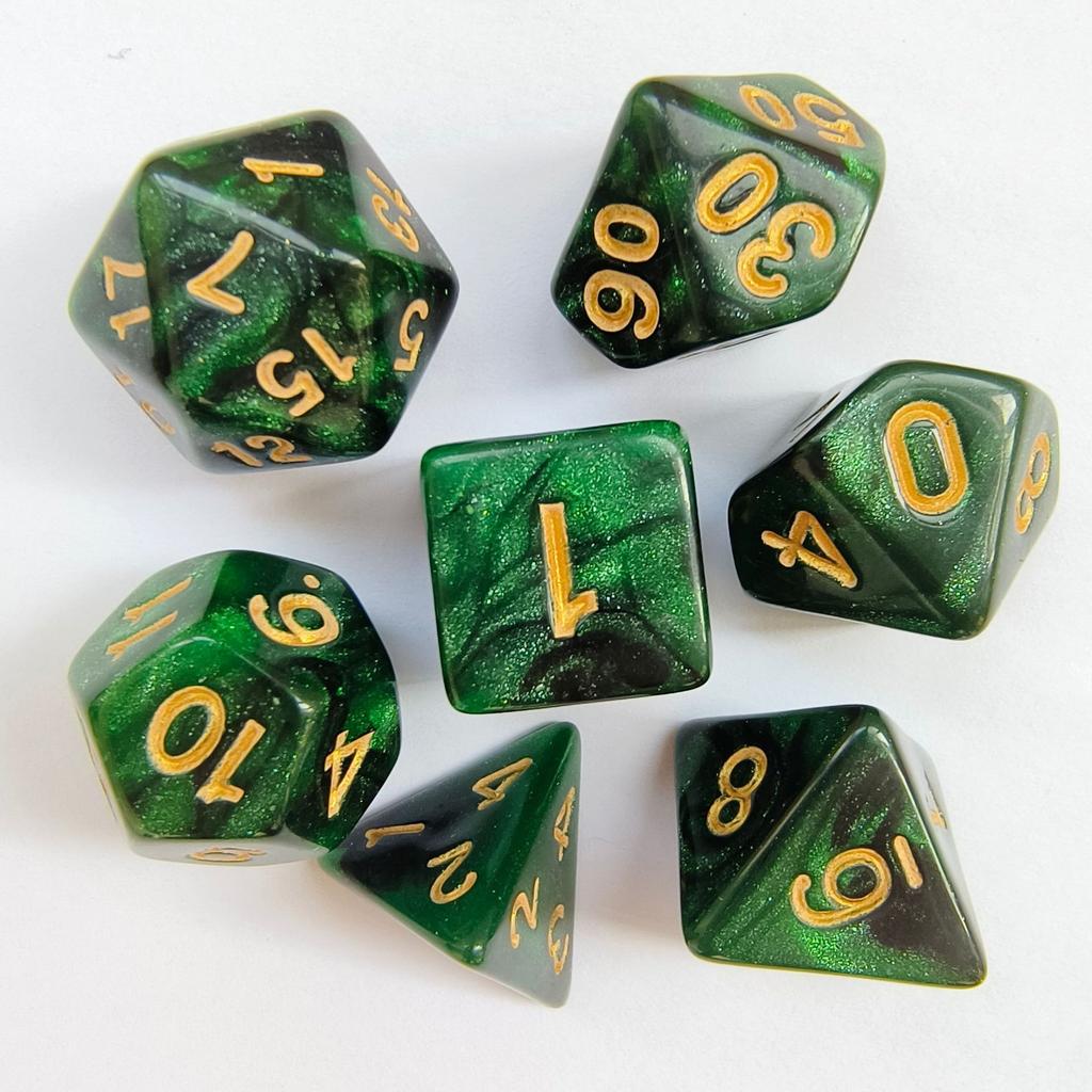 7pcs/set Dice for Table Games DND RPG Roleplaying Board Game Digital Double-colors D20 D12 D10 D8 D6 D4 Polyhedral Dices