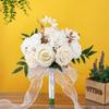 Two-Tone Forest Style Artificial Rose Bridal Bouquet