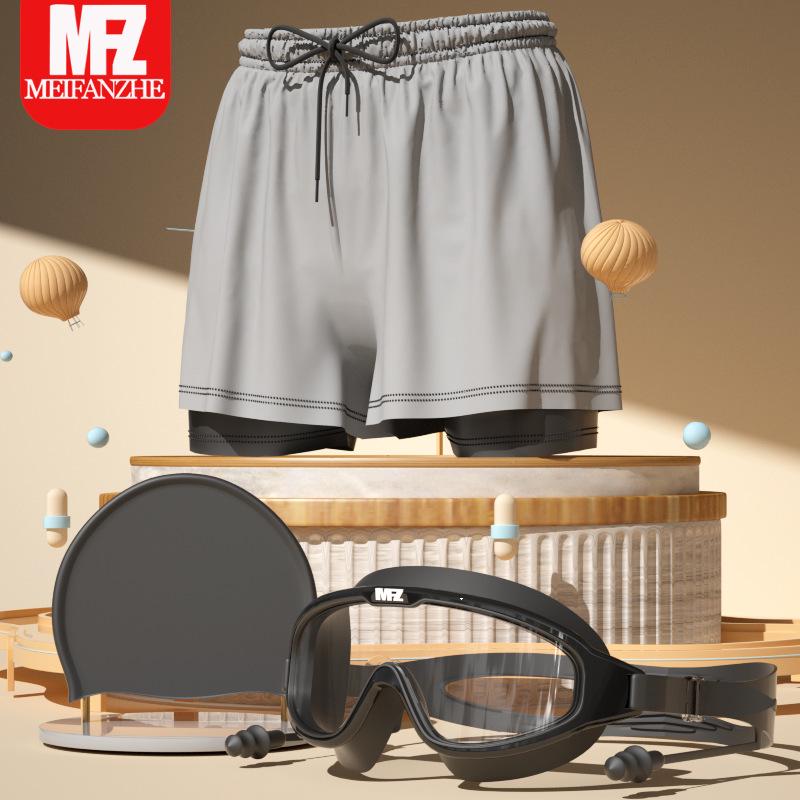 Professionelle Schnelltrocknende Jungen-Badehose: Doppellagiges Anti-Peinlichkeits-Set für mittlere und große Kinder