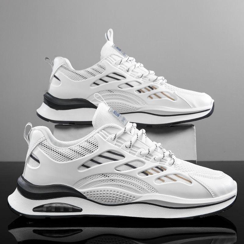 Autumn men's shoes new breathable mesh shoes men's trend versatile white shoes platform sports casual dad trendy shoes