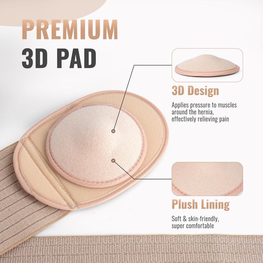 Men and Women Abdominal Hernia Belt Abdominal Button Elbow Hernia Fixation Belt One Hernia Compression Pad Posterior Abdominal and Postoperative