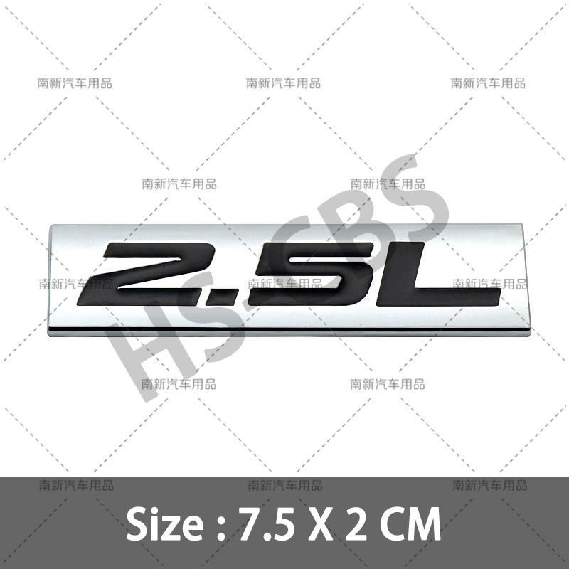 3D Metal 2.0L 2.2L 2.3L 2.4L 2.5L 2.6L 2.7L 2.8L Car Engine Displacement Badge Rear Trunk Emblem Stickers Decorative Accessories