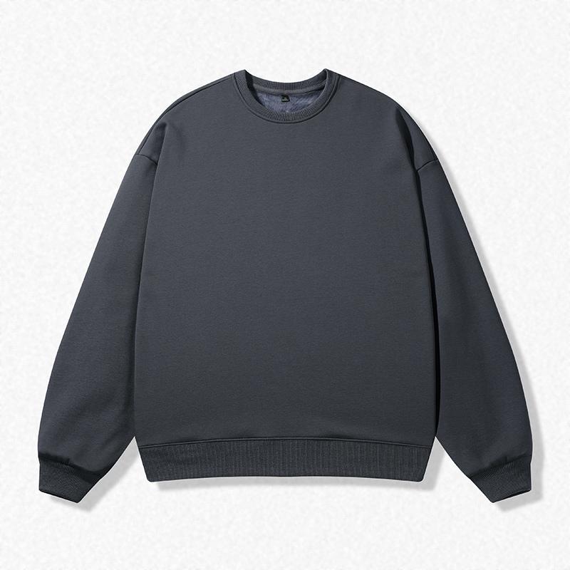 Pure Cotton Round Neck Sweatshirt Men's Solid Color Loose Casual Sports Long-sleeved T-shirt Sweatshirt