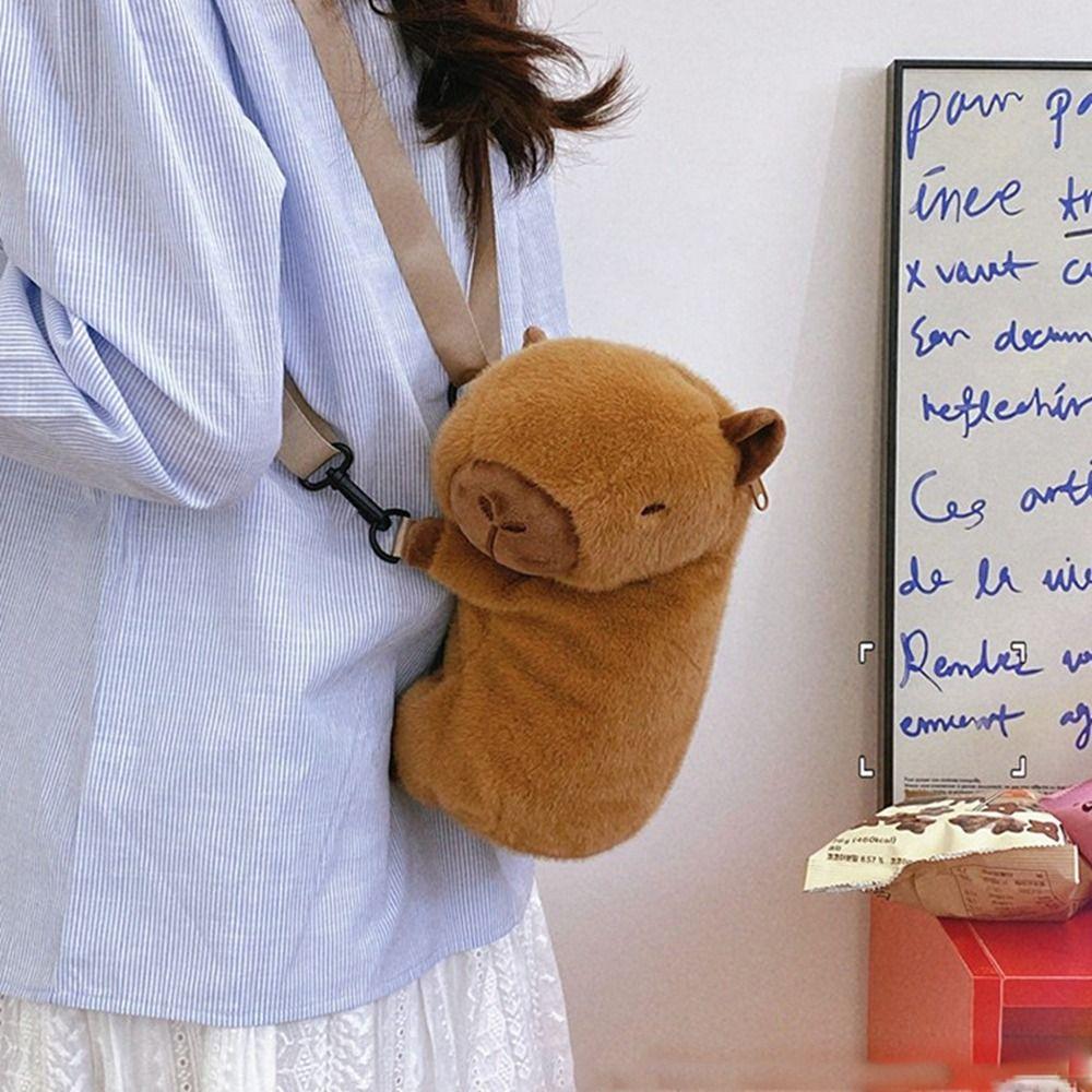 Capybara Cartoon Batoh Cartoon Students School Bag Plyšová crossbody kabelka Capybara Travel