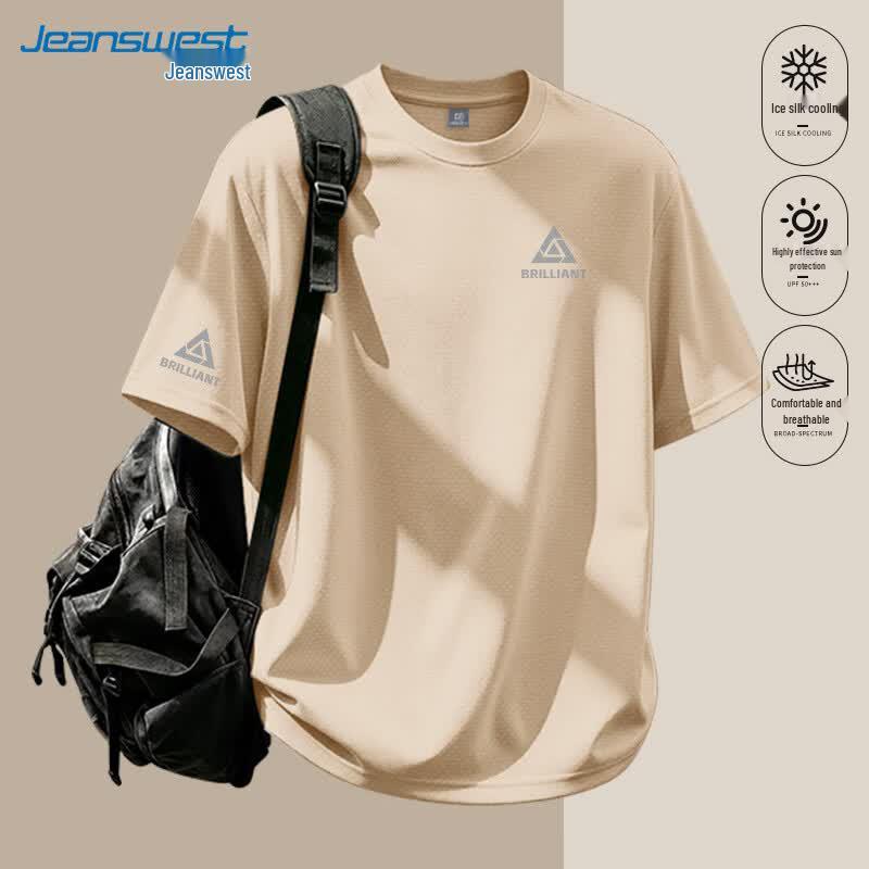 Jeanswest Men s Ice Silk Cooling Quick Dry Short Sleeve T-Shirt L