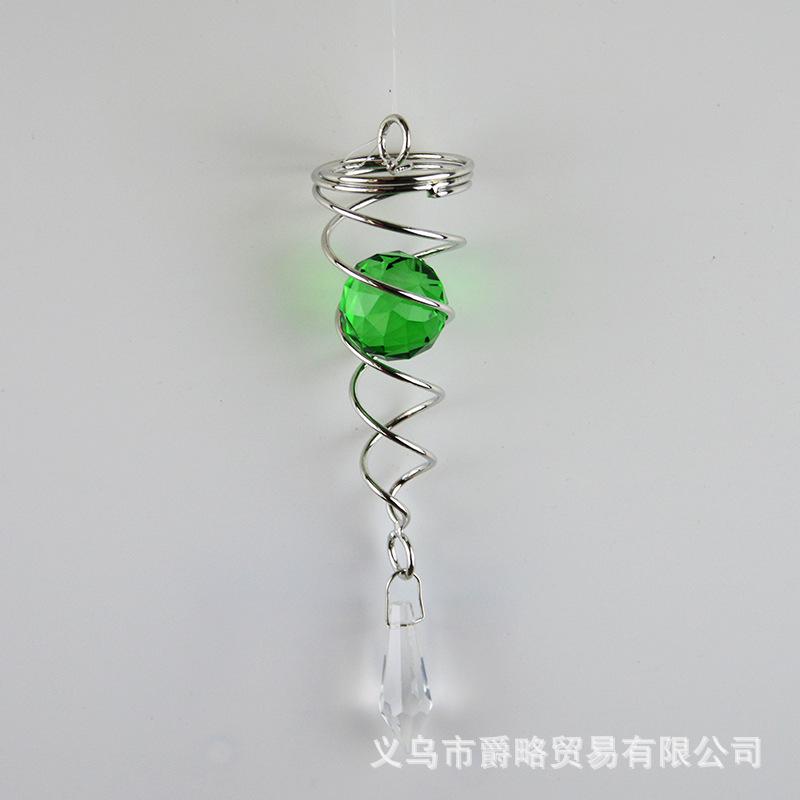 Obrotowy Kryształowy Spiralny Ogon Kula Wisiorek Spinner do Wiatru Ogony Wiszące Dekoracyjne do Spinnerów Kuranty Ogród Zewnętrzny i Podwórko