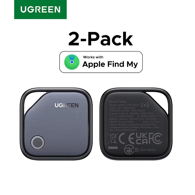 Ugreen SmartTag okos helymeghatározó akasztó modell CM816 fekete FMN tanúsítvánnyal gombelemmel 24 hónapos készenléti idővel