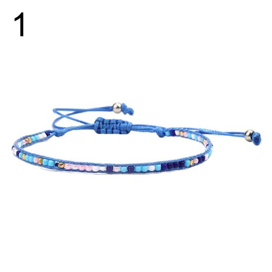 Summer Beach Bohemian Beading Wax Rope Handmade Woven Bracelet Women Jewelry