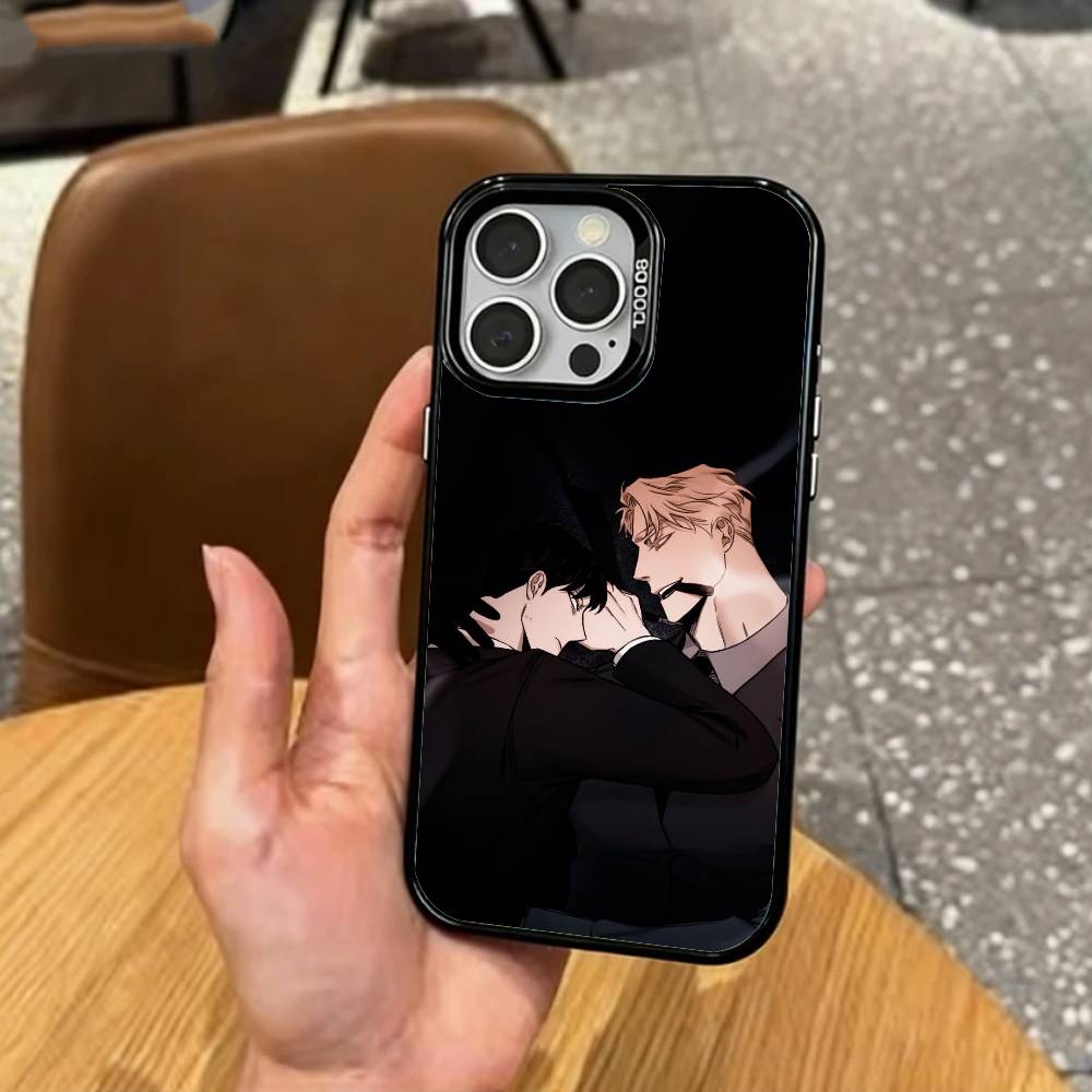 BL Manhwa R-roses And Champagne Phone Case For iPhone17,16,15,14,13,12,11 Plus,Pro Max Colored Silver Plated Inside Cover