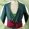 One Piece Wano Country Roronoa Zoro Cosplay Costume, Zorojuro Samurai Yukata Robe, Japanese Anime Kimono Outfit for Halloween Convention