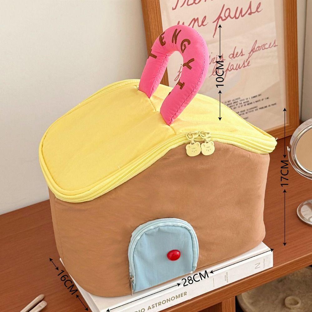 Waterproof House Shape Cosmetic Bag Multifunctional Skincare Storage Bag  Outdoor