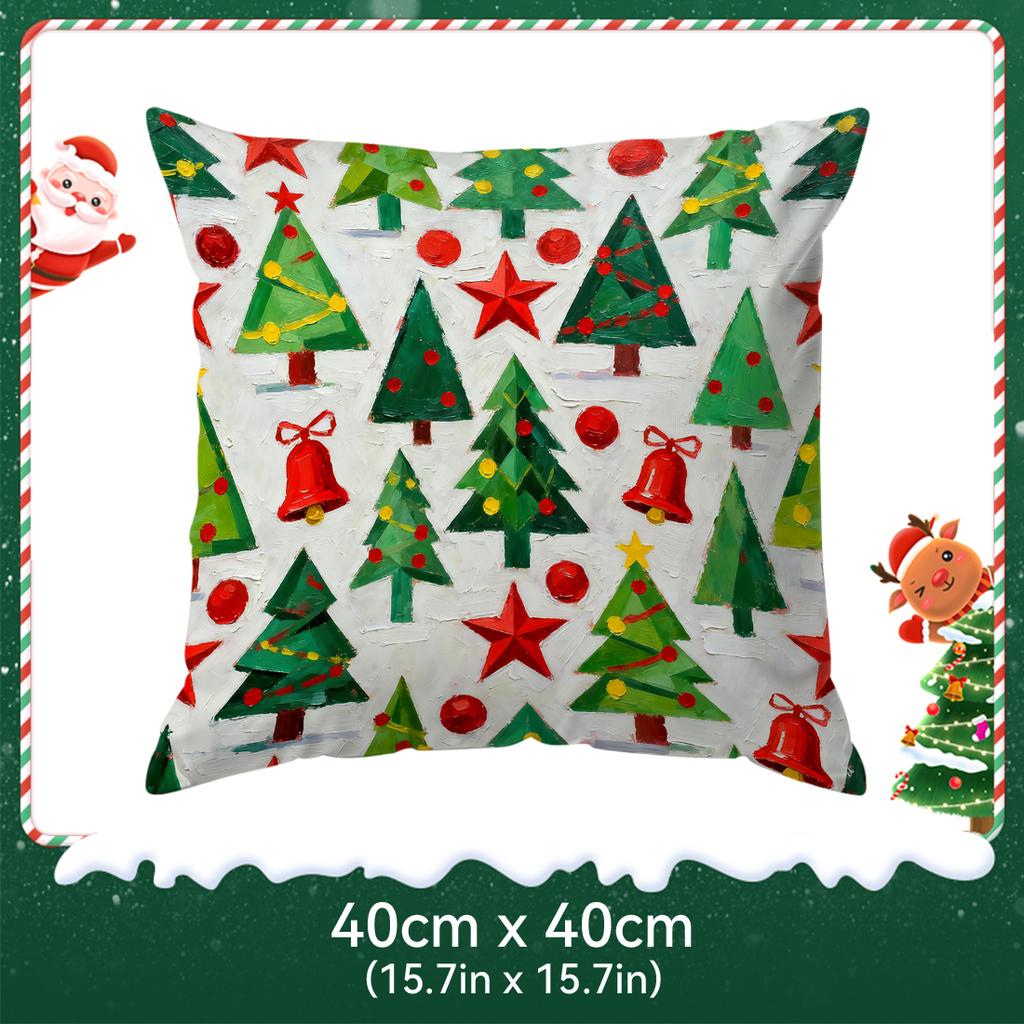 Cartoon Christmas Theme Pillowcase Printed Polyester 40/45/50Cm Throw Pillowcover Decorative Sofa Cushion Pillowslip Home Decor
