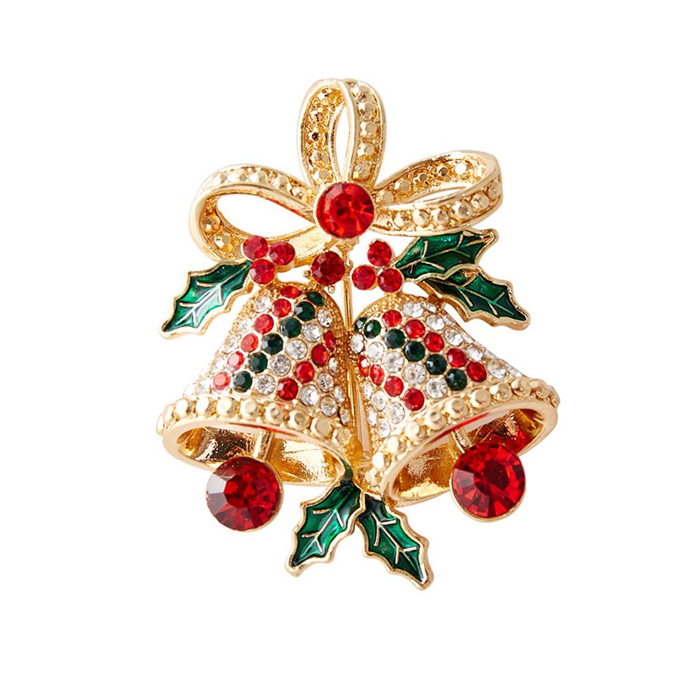1PCS Christmas Reindeer Brooch Alloy Rhinestone Design Women Fashion Pin Holiday Party Gift Jewelry Accessory New Style