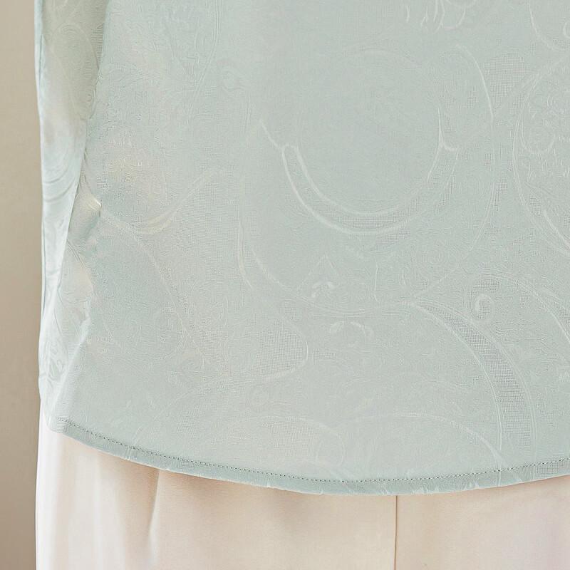 Pa Si Te Mother's Summer Chinese Style Embroidered 3/4 Sleeve Top & Casual Pants Set