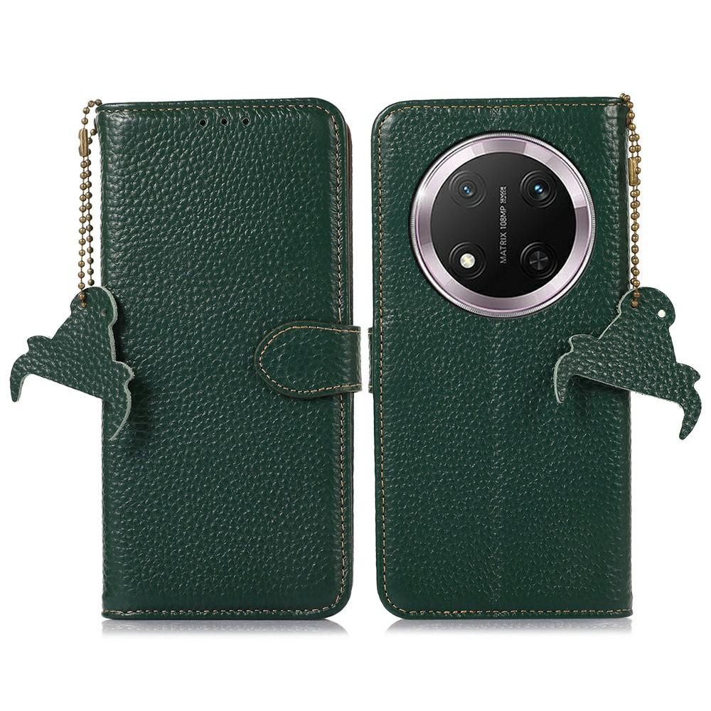 For Honor Magic7 Lite 5G/X9c 5G/X60 Pro 5G Case RFID Blocking Genuine Cow Leather Phone Cover Litchi Texture