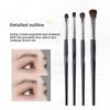 4 Bump Handle Eye Makeup Brush Set Large Eyeshadow Brush Smudge Brush Multifunctional Beauty Tool