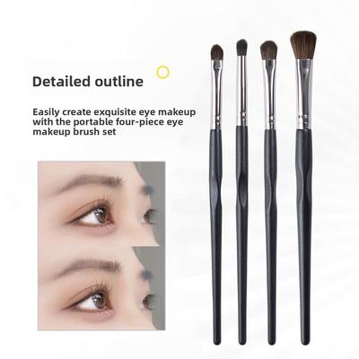 4 Bump Handle Eye Makeup Brush Set Large Eyeshadow Brush Smudge Brush Multifunctional Beauty Tool