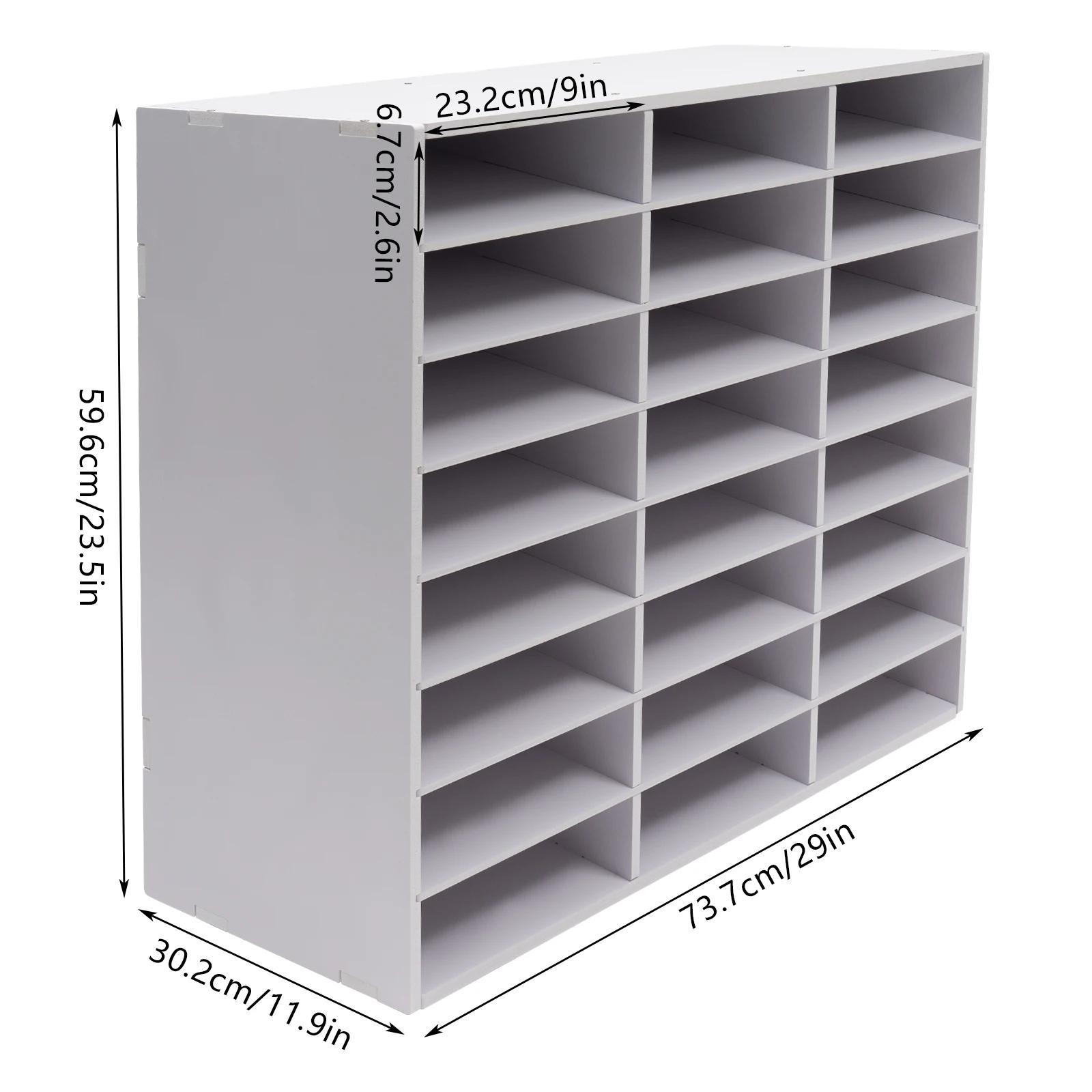 

24-slot mail organizer, paper sorting rack, suitable for classroom cubbyholes, office, home, and school use (white) білий