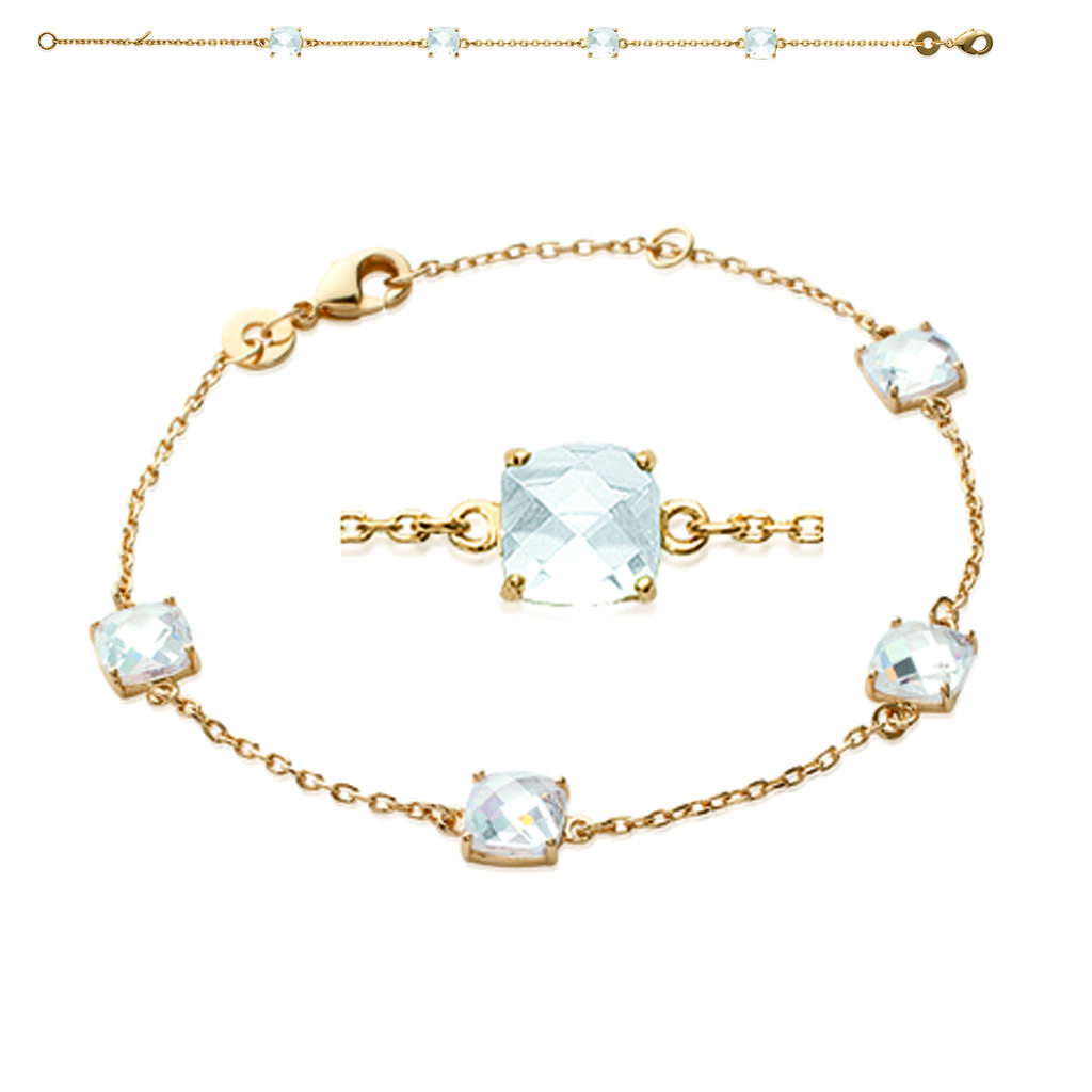 Les Trésors De Lily [K3416] - 'Unique' White Gold Plated Bracelet - 6 Mm