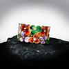 Klassisk Dam Ring Färg Blom Ring Handgjord Emalj Vigselring Drip Emalj Smycken Jade Ring Fjärilsring