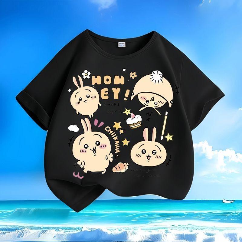 New Summer Cartoon Kids T - Shirts | Anime Prints | Crew Neck Loose & Versatile Short - Sleeve Tops for Boys & Girls