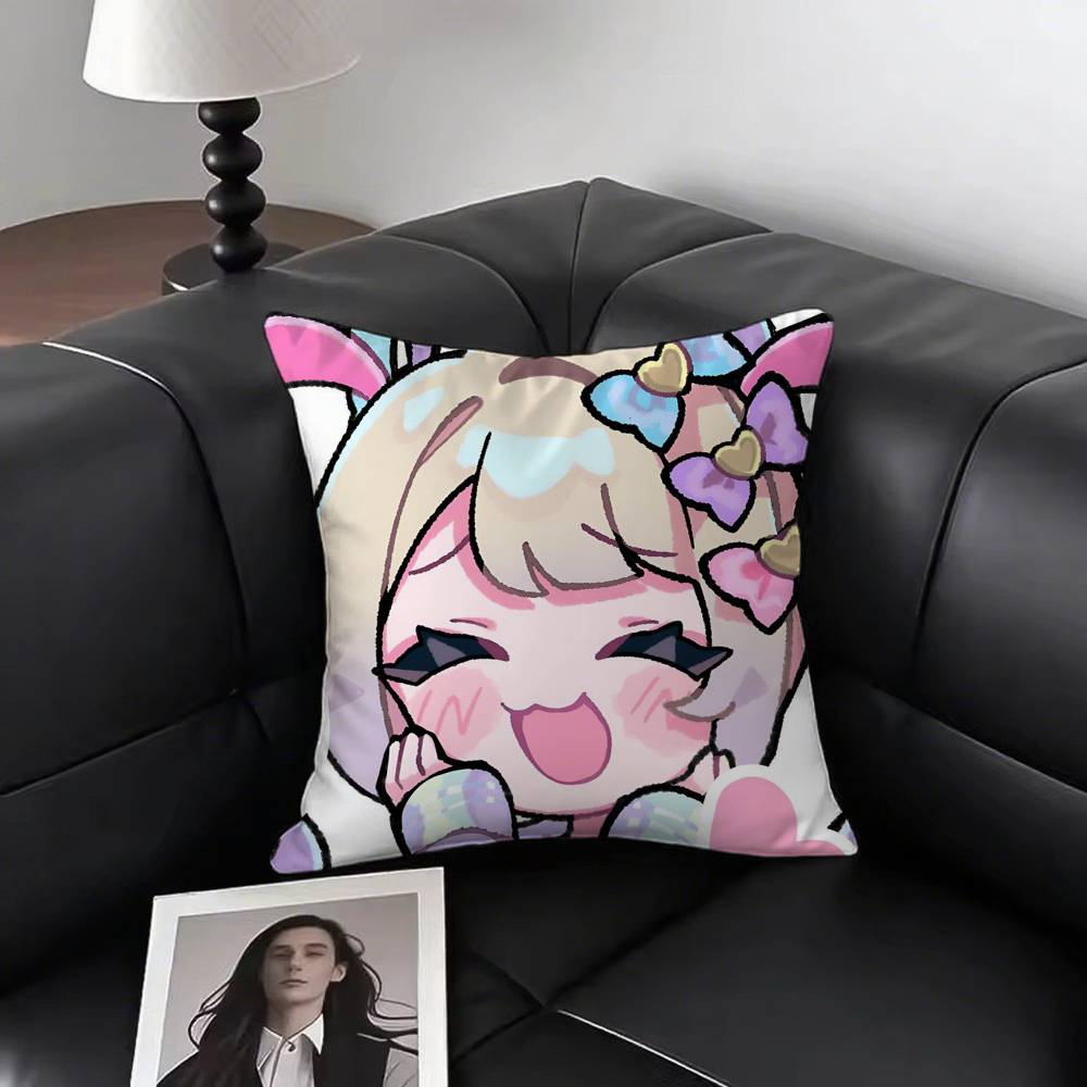 Cute Game Figure Kangel Pillow Case Square Bedroom Sofa Leisure Comfort Cushion Car Living Room Home Decoration