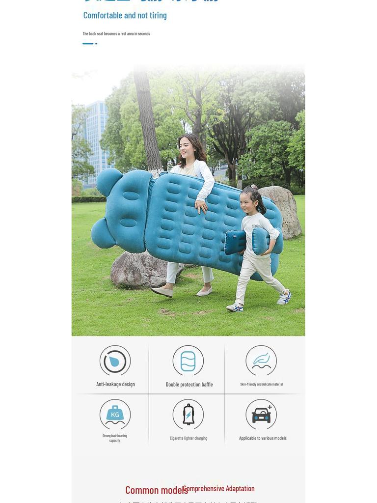 Inflatable Car Mattress for SUV and Sedan - Folding Travel Bed for Sleep and Self-Driving Tours