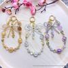 Rhinestone Butterfly Crystal Beaded Wrist Lanyard for Phones and Keychains