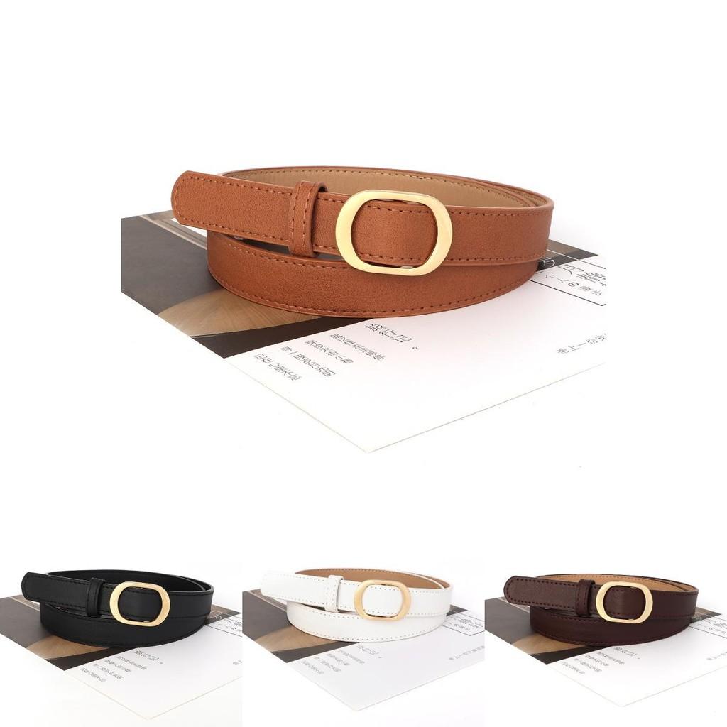 Holefree Versatile Womens Belt Black Slim Vintage Jeans Accessory Leather Pu