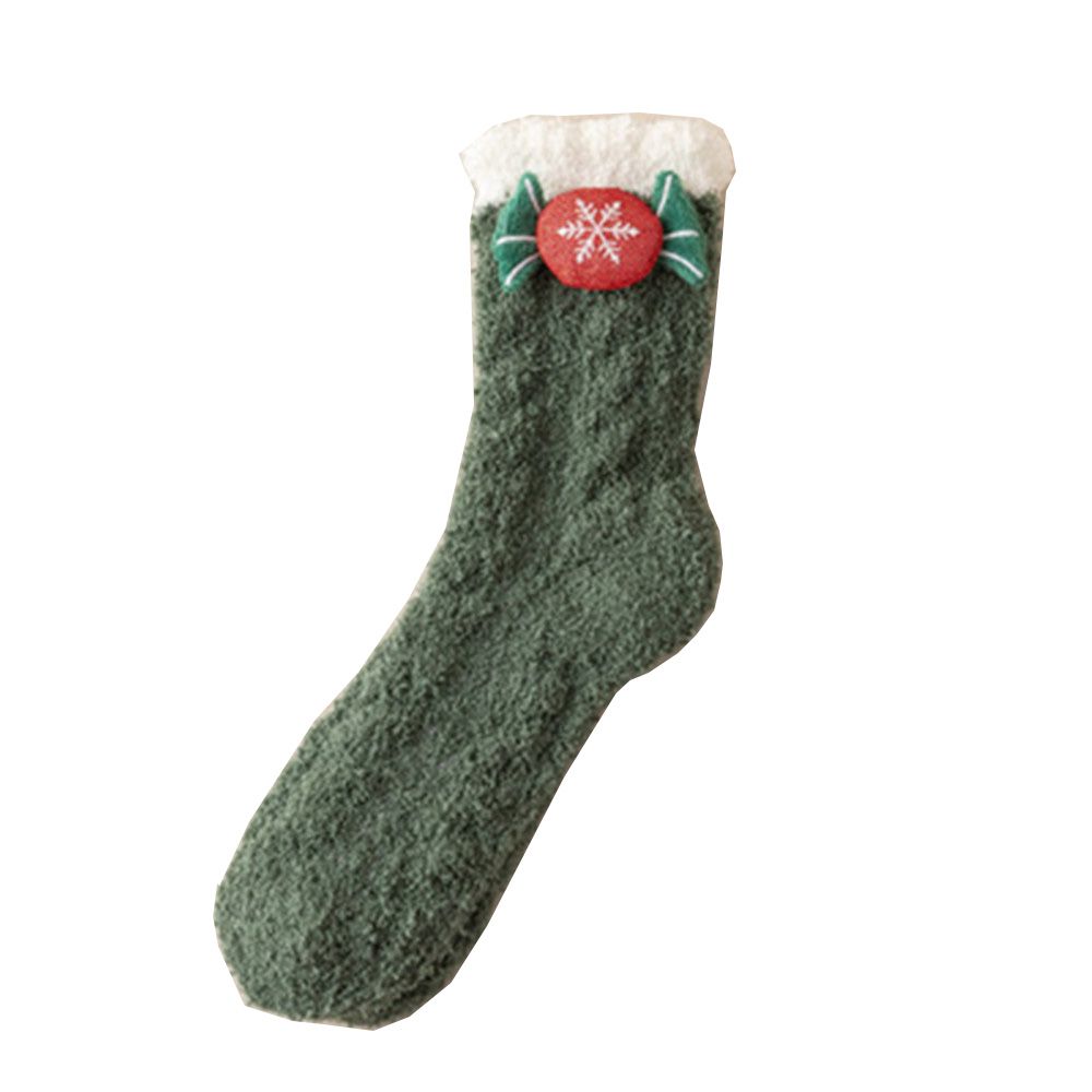 Christmas gift Comfortable Women Santa Claus High socks Cute Coral fleece Stocking Winter Warm