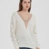 Spring and Autumn Women's Pullover V-neck Long Sleeve Fashion Lady Casual Tops Warm Loose Knitwear Commuting Design Style