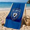 Telo da Spiaggia con Stemma Calcio SC Bastia, Asciugatura Rapida, Facile da Curare, Adatto Sia per il Fitness che per le Vacanze al Mare, Essenziale Sportivo
