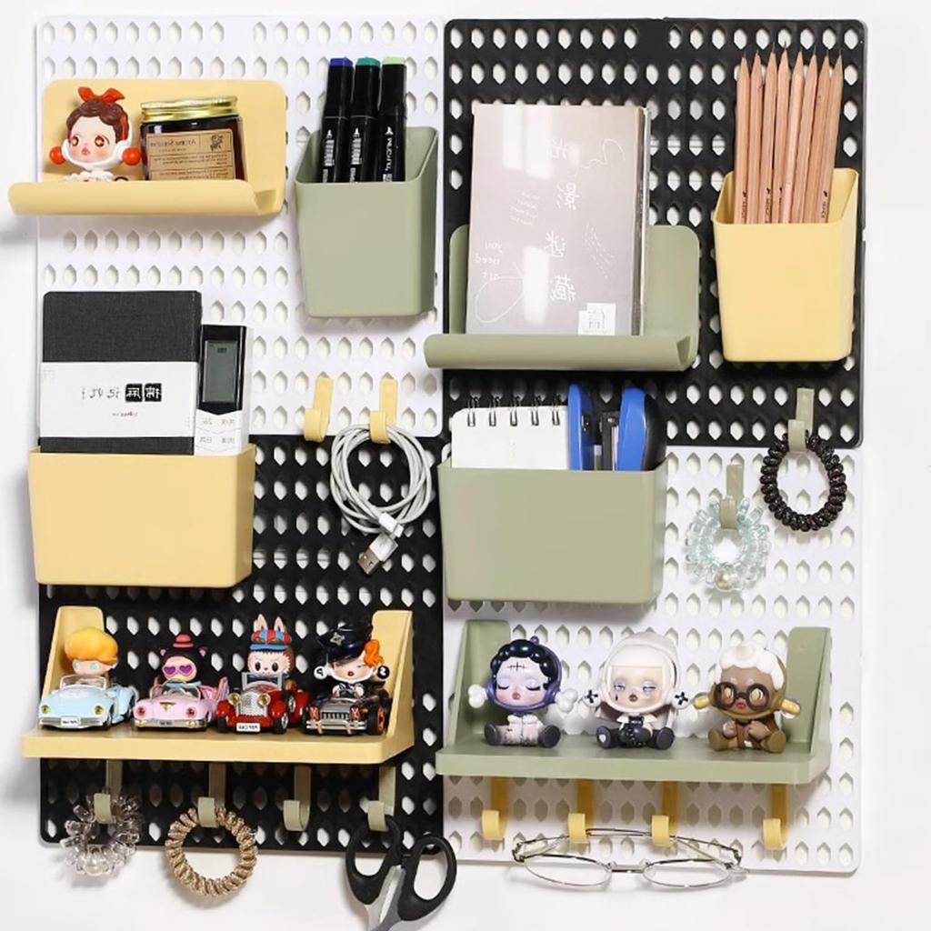 Pegboard Wall Organizer Combination Kit, Wall Organizer, Wall Mounted Peg Board Display Panels for Home and Office