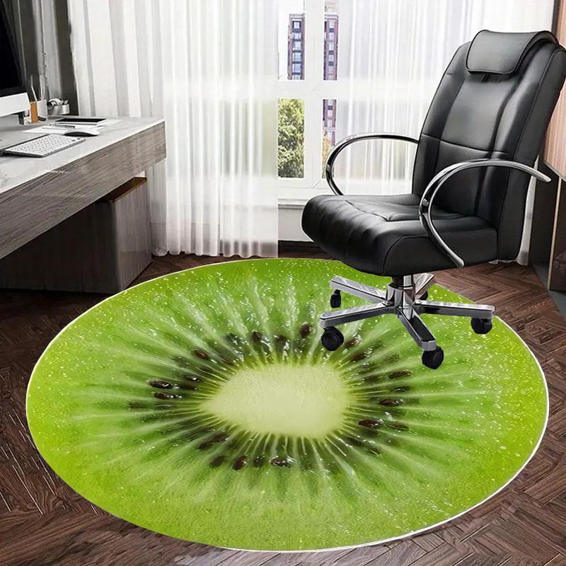 1pc Kiwi fruit slice Round carpet, Made of Polyester,Perfect for Decorating Office Chairs, Living Rooms fplt038