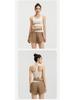 Nude Feeling Yoga Set: Color Block Anti-Exposure Two-Piece Sports Shorts