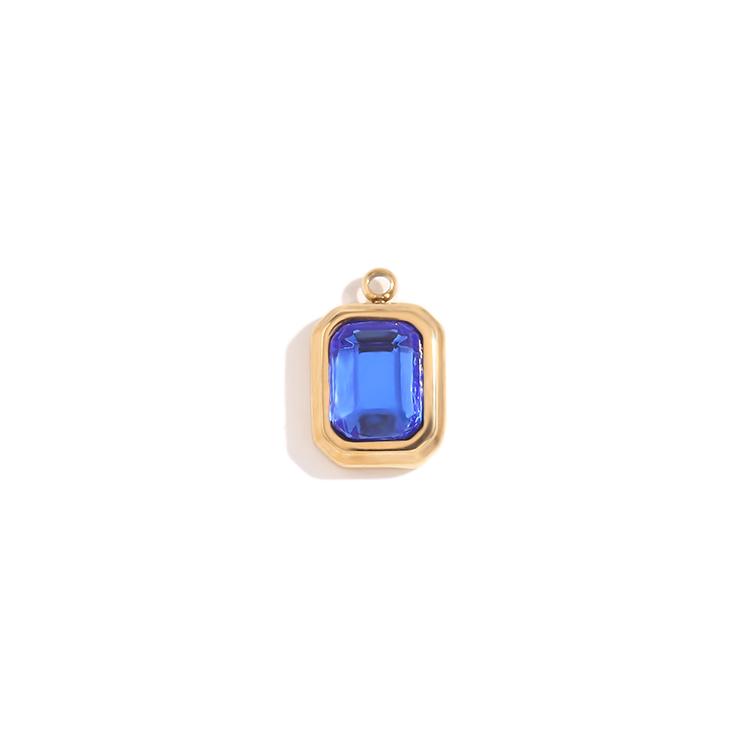 MamacitaSlay Special Meaningful diy Twelve Months Birthstone Colorful Square Glass Stainless steel charm jewelry accessories