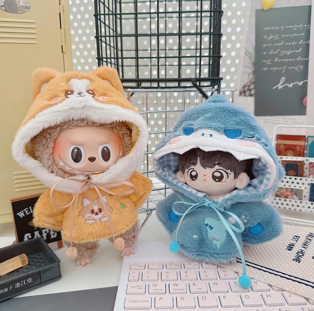For 17cm Labubu Doll Clothes Fashion Clothes Cloak Doll Clothes Color Match Shawl Dolls Accessories Cute Decoration Little Clothes
